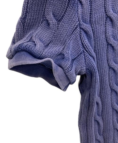 POLO RALPH LAUREN（ポロ・ラルフローレン）POLO RALPH LAUREN (ポロ・ラルフローレン) ケーブルニットポロシャツ/ガーメントウォッシュ加工 ネイビー サイズ:Sの古着・服飾アイテム