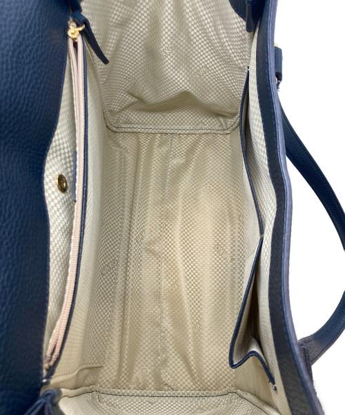 WAKO（ワコー）WAKO (ワコー) レザートートバッグ ネイビーの古着・服飾アイテム