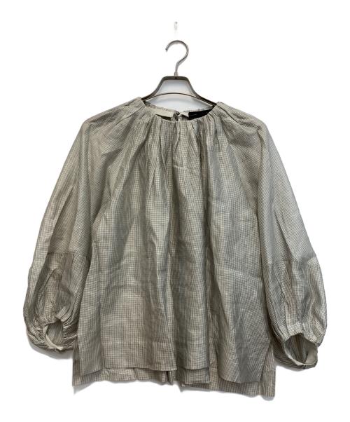 ebure（エブール）EBURE (エブール) スターリーチェックチュニックブラウス グレー サイズ:36の古着・服飾アイテム