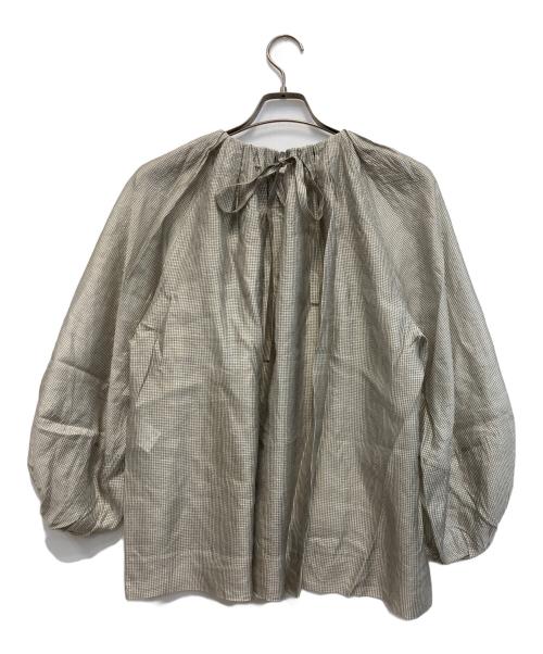 ebure（エブール）EBURE (エブール) スターリーチェックチュニックブラウス グレー サイズ:36の古着・服飾アイテム