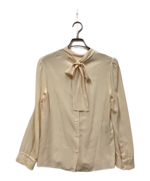 PRADA（プラダ）PRADA (プラダ) シルクボウタイブラウス ベージュ サイズ:38の古着・服飾アイテム