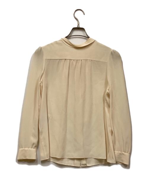 PRADA（プラダ）PRADA (プラダ) シルクボウタイブラウス ベージュ サイズ:38の古着・服飾アイテム