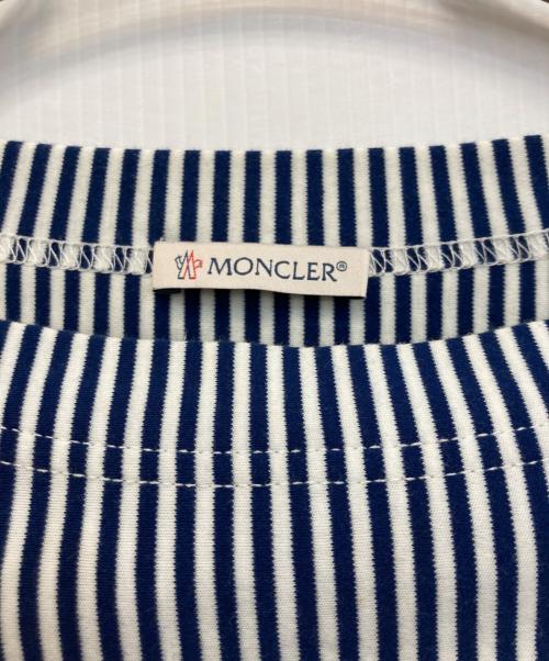 MONCLER（モンクレール）MONCLER (モンクレール) ストライプカットソー ホワイト×ネイビー サイズ:ＸＳの古着・服飾アイテム