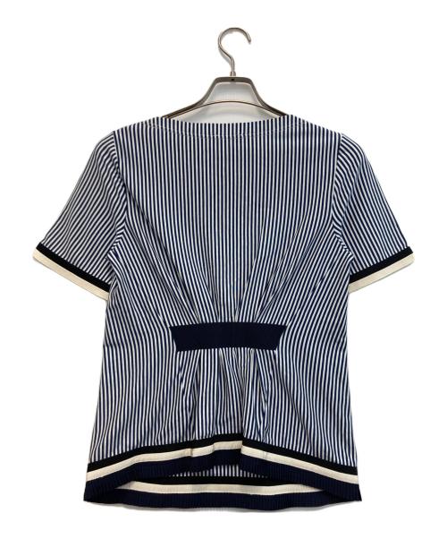 MONCLER（モンクレール）MONCLER (モンクレール) ストライプカットソー ホワイト×ネイビー サイズ:ＸＳの古着・服飾アイテム