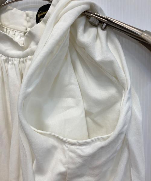 DRAWER（ドゥロワー）Drawer (ドゥロワー) ジョーゼットギャザーブラウス ホワイト サイズ:38の古着・服飾アイテム