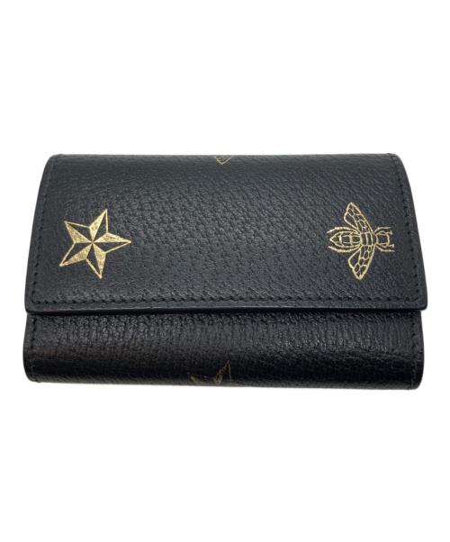 GUCCI（グッチ）GUCCI (グッチ) Bee Star 6連キーケース ブラックの古着・服飾アイテム