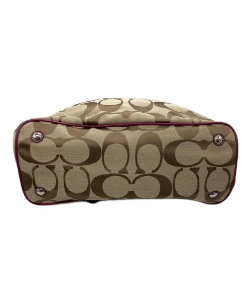 COACH（コーチ）COACH (コーチ) シグネチャーハンドバッグ ピンク×ブラウンの古着・服飾アイテム