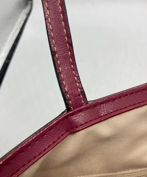 COACH（コーチ）COACH (コーチ) シグネチャーハンドバッグ ピンク×ブラウンの古着・服飾アイテム