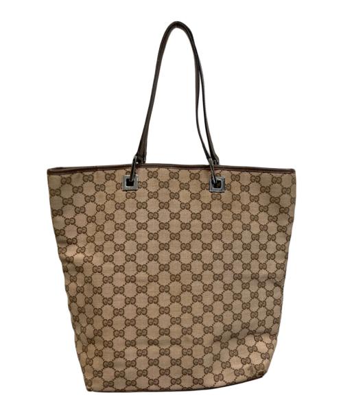 GUCCI（グッチ）GUCCI (グッチ) GGキャンバス トートバッグ ベージュの古着・服飾アイテム
