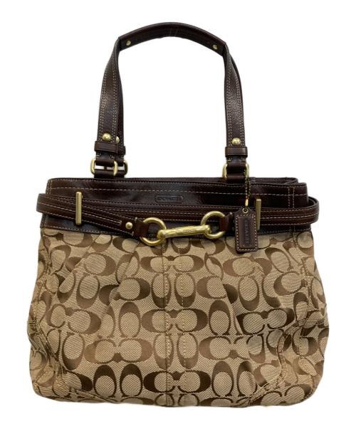 COACH（コーチ）COACH (コーチ) シグネチャーハンドバッグ ベージュの古着・服飾アイテム