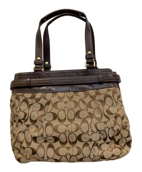 COACH（コーチ）COACH (コーチ) シグネチャーハンドバッグ ベージュの古着・服飾アイテム