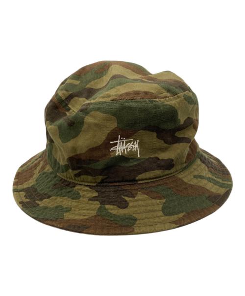 stussy（ステューシー）stussy (ステューシー) カモ柄バケットハット オリーブの古着・服飾アイテム