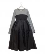Bibiy.ビビィ）の古着「CLEMENTINE DRESS / ドッキングワンピース」｜グレー×ブラック