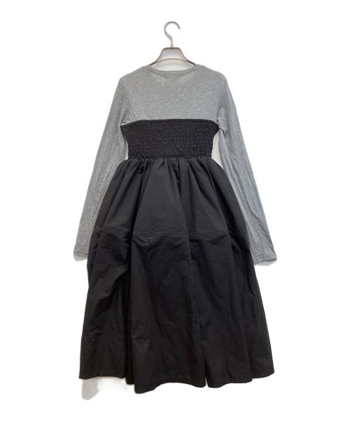 Bibiy.（ビビィ）Bibiy. (ビビィ) CLEMENTINE DRESS / ドッキングワンピース グレー×ブラック サイズ:記載なし。実寸参照の古着・服飾アイテム
