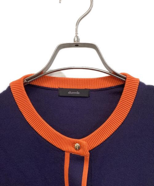 allureville（アルアバイル）allureville (アルアバイル) ハイショクポケットクルーカーディガン ネイビー サイズ:2の古着・服飾アイテム