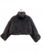 THINGS THAT MATTERシングスザットマター）の古着「CRIMPED FUR CROPPED BLOUSON/ボアジャケット」｜グレー