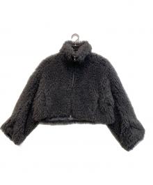 THINGS THAT MATTER（シングスザットマター）の古着「CRIMPED FUR CROPPED BLOUSON/ボアジャケット」｜グレー