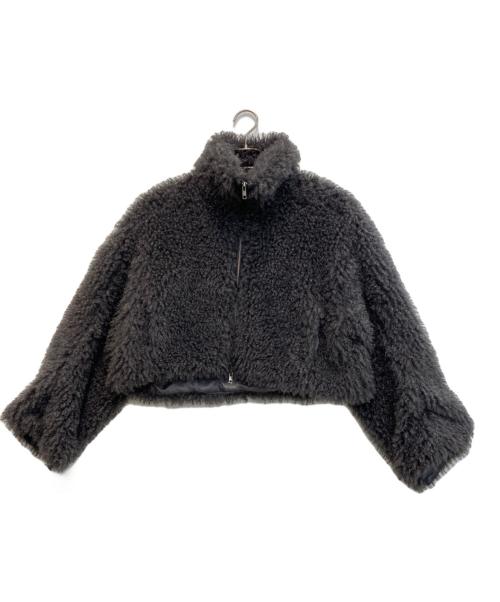 THINGS THAT MATTER（シングスザットマター）THINGS THAT MATTER (シングスザットマター) CRIMPED FUR CROPPED BLOUSON/ボアジャケット グレー サイズ:FREEの古着・服飾アイテム