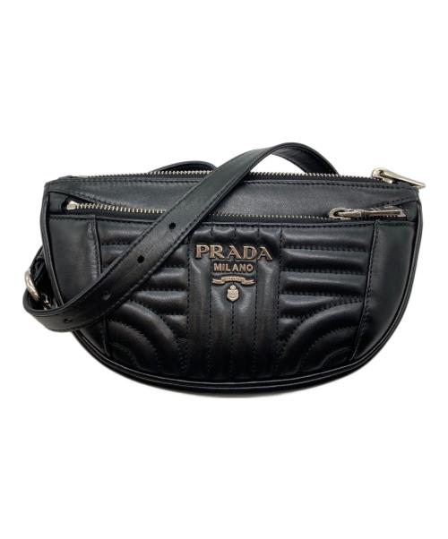 PRADA（プラダ）PRADA (プラダ) インプントゥーレソフトカーフウエストバッグ ブラックの古着・服飾アイテム
