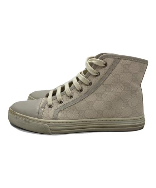 GUCCI（グッチ）GUCCI (グッチ) GGキャンバス ハイカットスニーカー アイボリー サイズ:36.5の古着・服飾アイテム