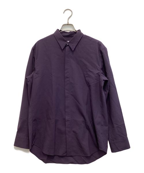 OVERCOAT（オーバーコート）OVERCOAT (オーバーコート) CLASSIC WOOL SHIRT /クラシックウールシャツ パープル サイズ:1の古着・服飾アイテム
