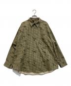 N.HOOLYWOOD×UNDERCOVERエヌ ハリウッド×アンダーカバー）の古着「「REBEL CAMO」ナイトカモフラージュ フレアシャツ」｜オリーブ