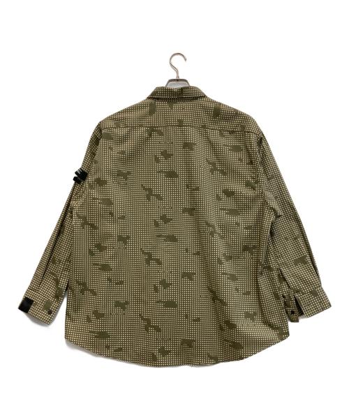 N.HOOLYWOOD（エヌ ハリウッド）N.HOOLYWOOD (エヌ ハリウッド) UNDERCOVER (アンダーカバー) 「REBEL CAMO」ナイトカモフラージュ フレアシャツ オリーブ サイズ:40の古着・服飾アイテム