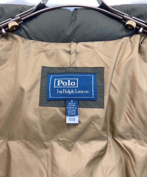 POLO RALPH LAUREN（ポロ・ラルフローレン）POLO RALPH LAUREN (ポロ・ラルフローレン) テクスチャードリップストップ ダウンジャケット オリーブ サイズ:Mの古着・服飾アイテム