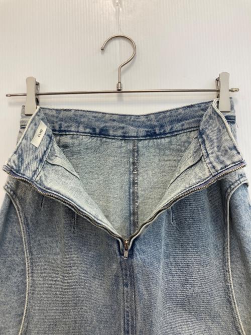 CLANE（クラネ）CLANE (クラネ) サークルカット レイヤード デニムスカート アイスブルーの古着・服飾アイテム