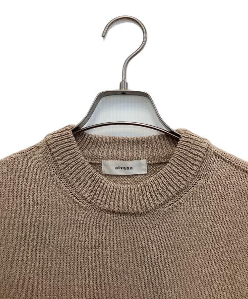 alvana（アルヴァナ）alvana (アルヴァナ) WASHI CREWNECK /和紙クルーネックニット ベージュ サイズ:3の古着・服飾アイテム