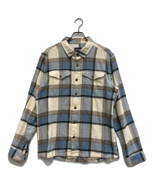 Patagonia（パタゴニア）Patagonia (パタゴニア) Fjord Flannel Shirt/フィヨルドフランネルシャツ アイボリー×ブルー サイズ:Mの古着・服飾アイテム