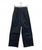 MHLマーガレットハウエル）の古着「CRISP COTTON TWILL コットンワイドパンツ」｜ブラック