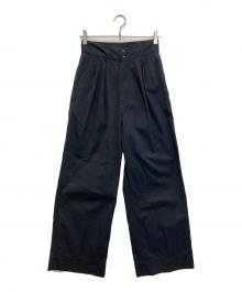 MHL（マーガレットハウエル）の古着「CRISP COTTON TWILL コットンワイドパンツ」｜ブラック
