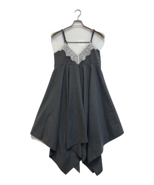 POPPY（ポピー）POPPY (ポピー) Handkerchief hem lace cami tunic チュニック グレー サイズ:FREEの古着・服飾アイテム