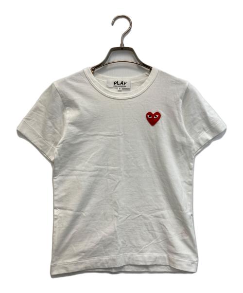 PLAY COMME des GARCONS（プレイコムデギャルソン）PLAY COMME des GARCONS (プレイコムデギャルソン) ハートワッペンＴシャツ ホワイト サイズ:Sの古着・服飾アイテム