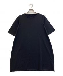 MM6 Maison Margiela（エムエムシックスメゾンマルジェラ）の古着「レーヨン・ナイロン フレアニットワンピース」｜ブラック