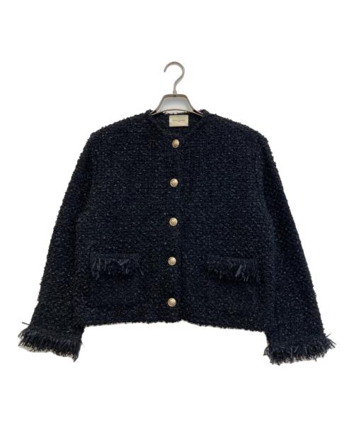 UNITED ARROWS TOKYO（ユナイテッドアローズトウキョウ）UNITED ARROWS TOKYO (ユナイテッドアローズトウキョウ) ファンシーツイードカーディガン ブラック サイズ:無しの古着・服飾アイテム