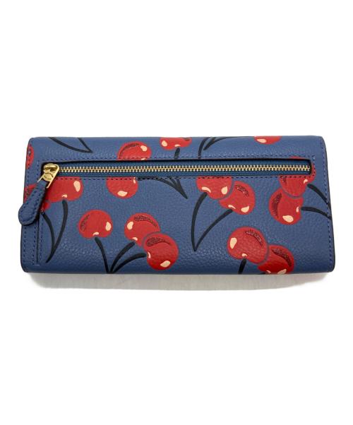 COACH（コーチ）COACH (コーチ) ウィン ソフト ウォレット ウィズ チェリー ブルー×レッドの古着・服飾アイテム