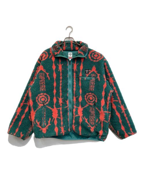 SUPREME（シュプリーム）Supreme (シュプリーム) South2 West8 (サウスツー ウエストエイト) Fleece Jacket /フリースジャケット グリーン×ピンク サイズ:Lの古着・服飾アイテム