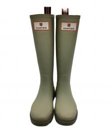 HUNTER×maison kitsune（ハンター×メゾンキツネ）の古着「DOWNPOUR TALL BOOTS ダウンポア トールブーツ /レインブーツ」｜グリーン