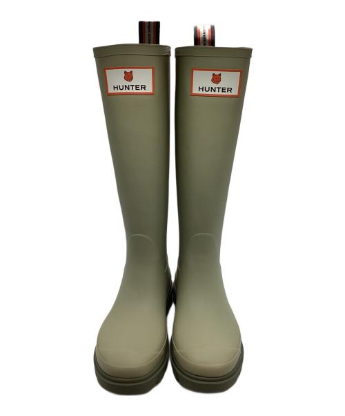 HUNTER（ハンター）HUNTER (ハンター) MAISON KITSUNE (メゾンキツネ) DOWNPOUR TALL BOOTS ダウンポア トールブーツ /レインブーツ グリーン サイズ:UK4の古着・服飾アイテム