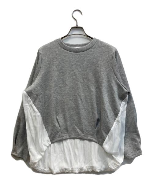 BEARDSLEY（ビアズリー）BEARDSLEY (ビアズリー) 割繊コンビプルオーバー スウェット グレー×ホワイト サイズ:FREEの古着・服飾アイテム