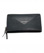 BALENCIAGAバレンシアガ）の古着「ペーパー コンチネンタル ジップアラウンドラウンドファスナー財布」｜ブラック