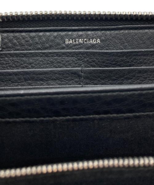 BALENCIAGA（バレンシアガ）BALENCIAGA (バレンシアガ) ペーパー コンチネンタル ジップアラウンドラウンドファスナー財布 ブラックの古着・服飾アイテム