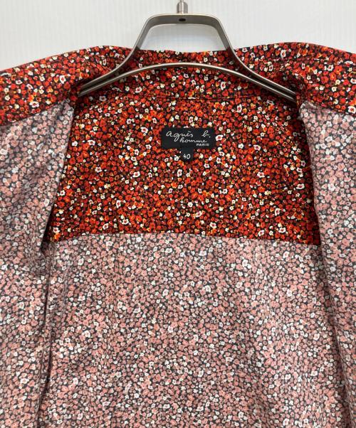 agnes b homme（アニエスベーオム）agnes b homme (アニエスベーオム) 花柄シャツ オレンジ サイズ:40の古着・服飾アイテム