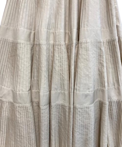 BEARDSLEY（ビアズリー）BEARDSLEY (ビアズリー) プリーツティアードスカート アイボリー サイズ:FREEの古着・服飾アイテム