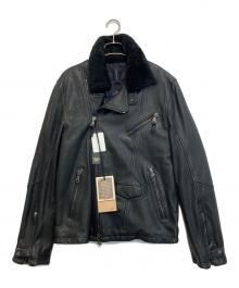 GARRETT（ギャレット）の古着「ラムレザーダブルライダースジャケット」｜ブラック