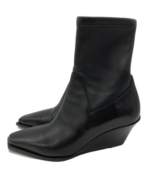 JIMMY CHOO（ジミーチュウ）JIMMY CHOO (ジミーチュウ) ハドレー アンクルブーツ ブラック サイズ:35の古着・服飾アイテム