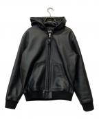 Schottショット）の古着「LEATHER FULL ZIP PARKA」｜ブラック