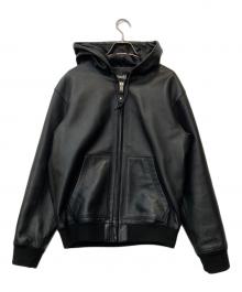 Schott（ショット）の古着「LEATHER FULL ZIP PARKA」｜ブラック